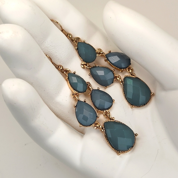 Faux Jade Dangle Earrings - Picture 9 of 9